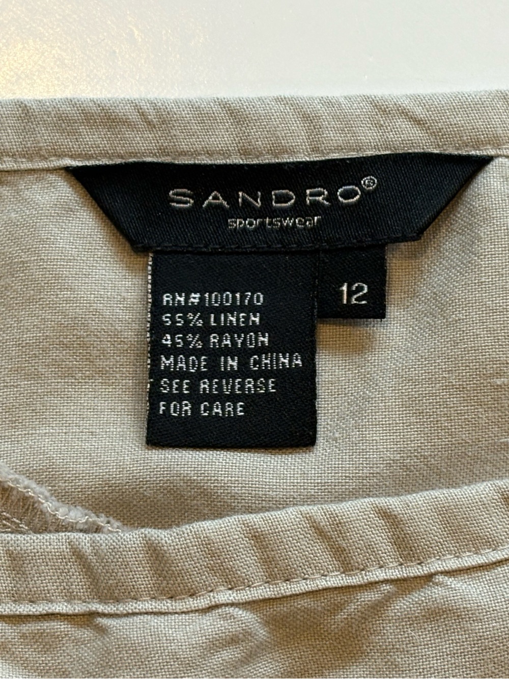Sandro Sportswear Linen Asymmetrical Tiered A-line Midi Full Skirt Size 12 Tan - Picture 3 of 10